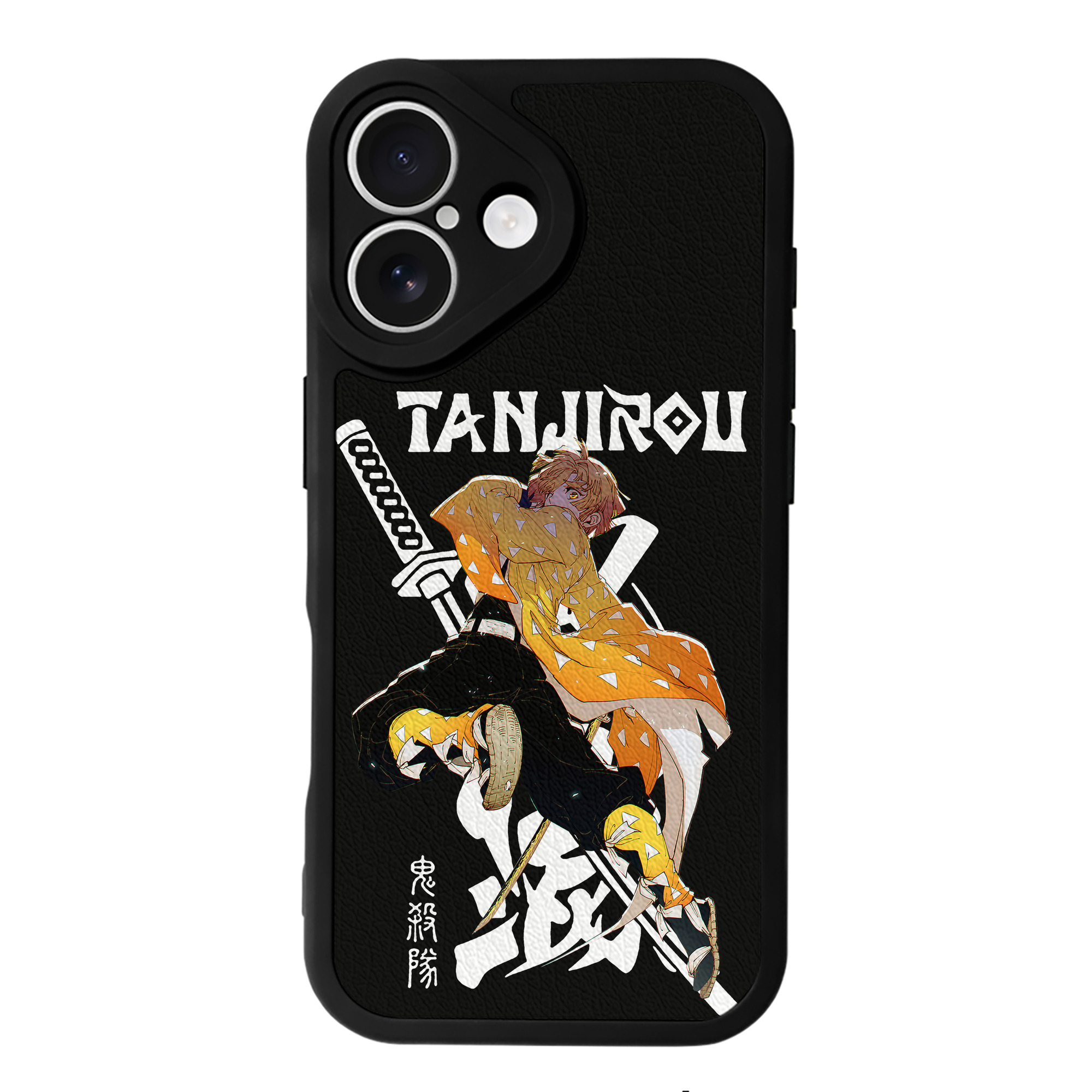（画像用） 鬼滅の刃（きめつのやいば）我妻 善逸／あがつま ぜんいつ Agatsuma Zenitsu 【iPhone 16シリーズ対応】シリコンスマホケース（レザー調） 材質：シリコン